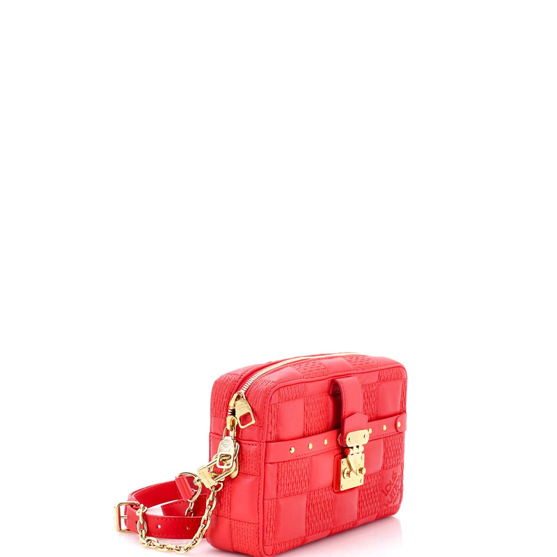 Troca Handbag Damier Quilted Lambskin Pm