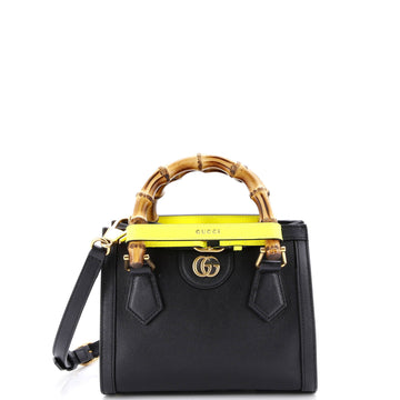 Diana Nm Bamboo Handle Tote Leather Mini