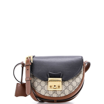 Padlock Saddle Shoulder Bag Gg Coated