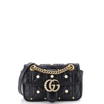 Pearly Gg Marmont Flap Bag Embellished