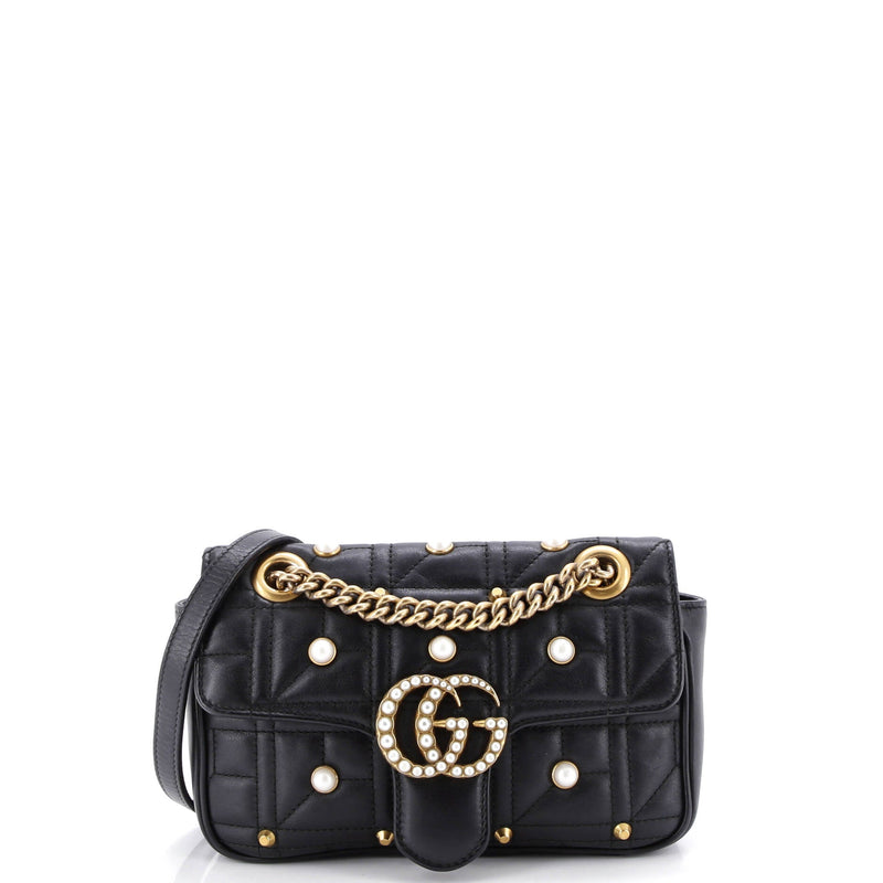 Pearly Gg Marmont Flap Bag Embellished
