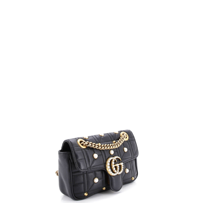 Pearly Gg Marmont Flap Bag Embellished