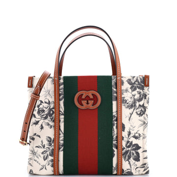 Interlocking G Web Tote Printed Canvas