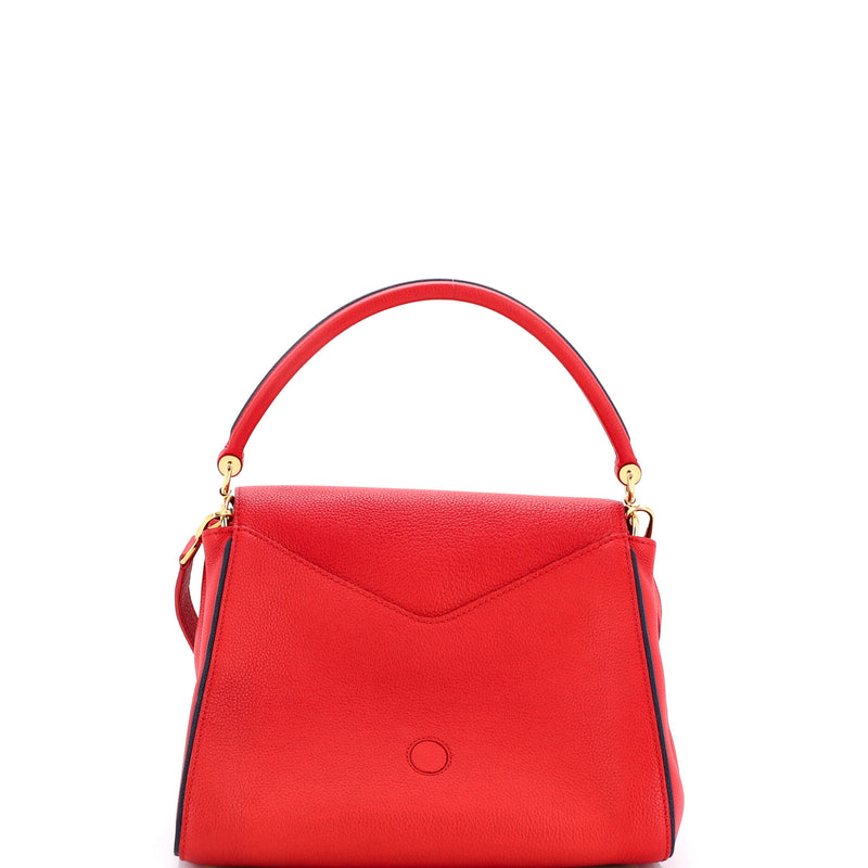 Double V Handbag Calfskin With Canvas