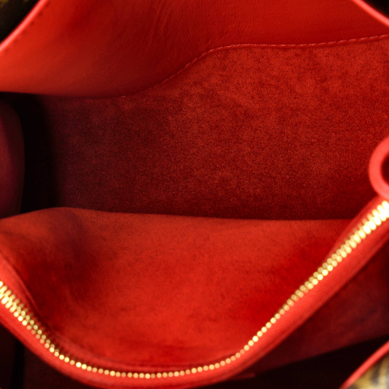 Double V Handbag Calfskin With Canvas