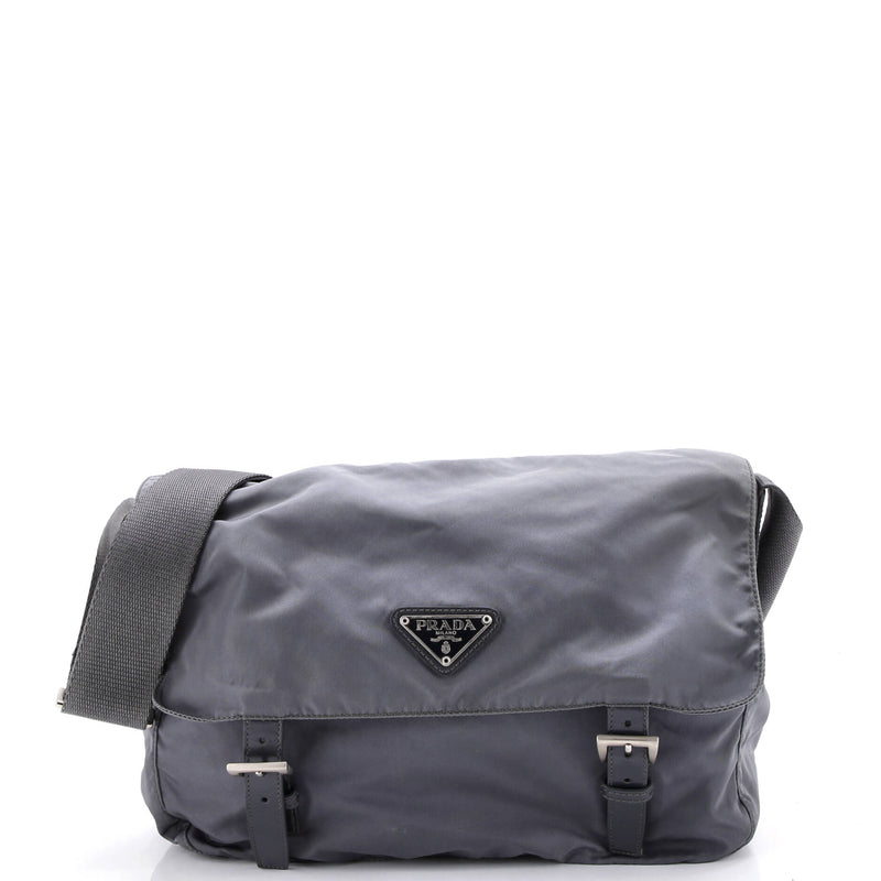 Double Buckle Flap Messenger Bag Tessuto