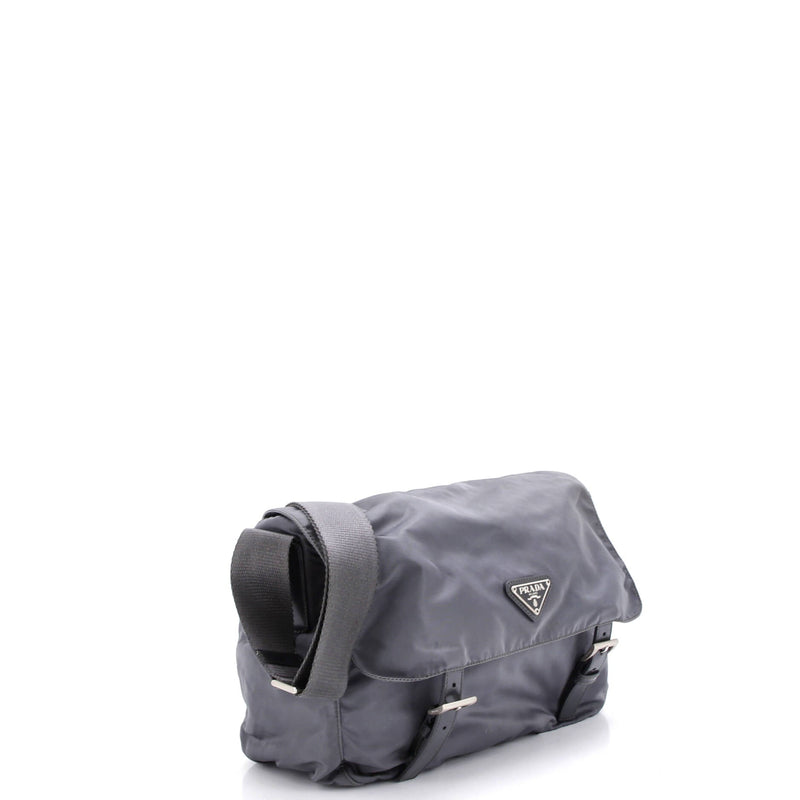 Double Buckle Flap Messenger Bag Tessuto