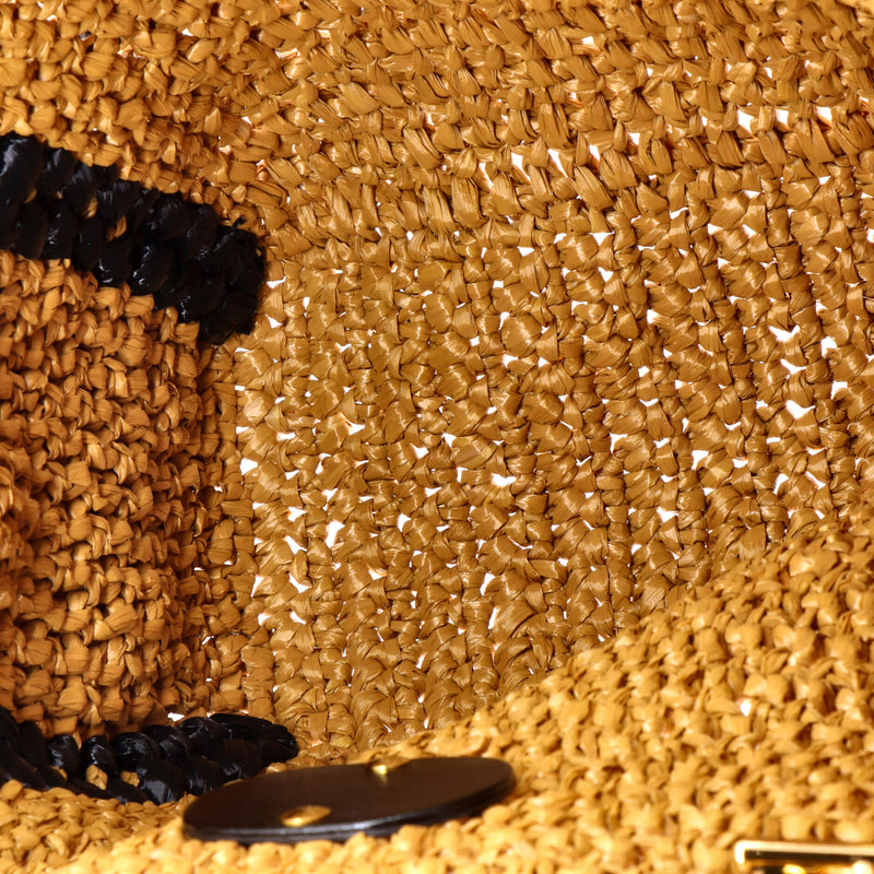 Gg Marmont Chain Tote Raffia Small