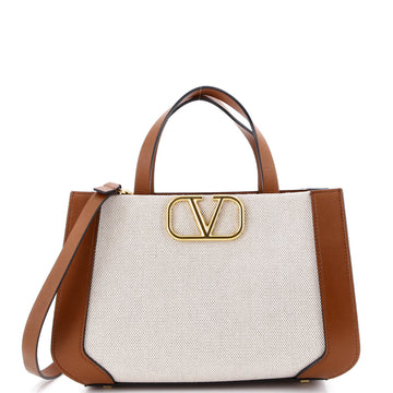 Vlogo Shopper Tote Canvas And Leather