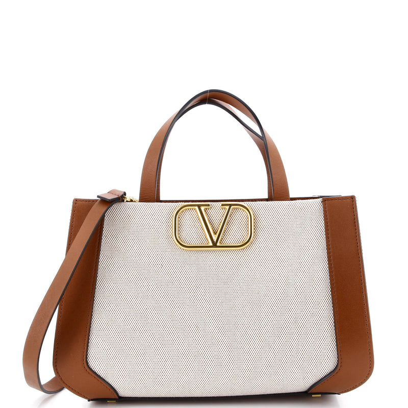 Vlogo Shopper Tote Canvas And Leather