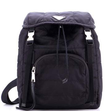 Double Buckle Backpack Quilted Tessuto