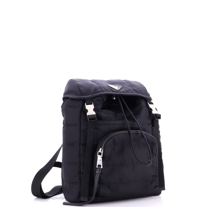 Double Buckle Backpack Quilted Tessuto