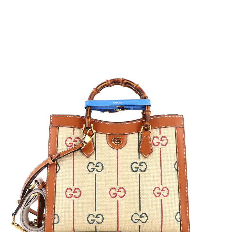 Diana Nm Bamboo Handle Tote Gg Raffia