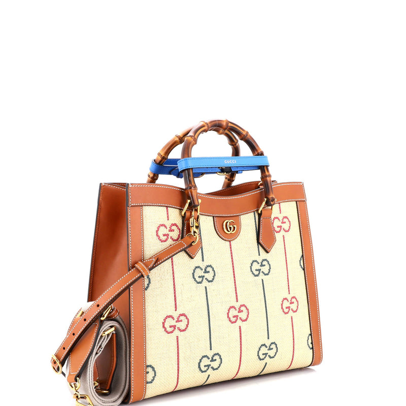 Diana Nm Bamboo Handle Tote Gg Raffia