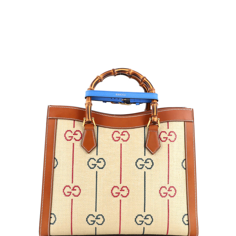 Diana Nm Bamboo Handle Tote Gg Raffia