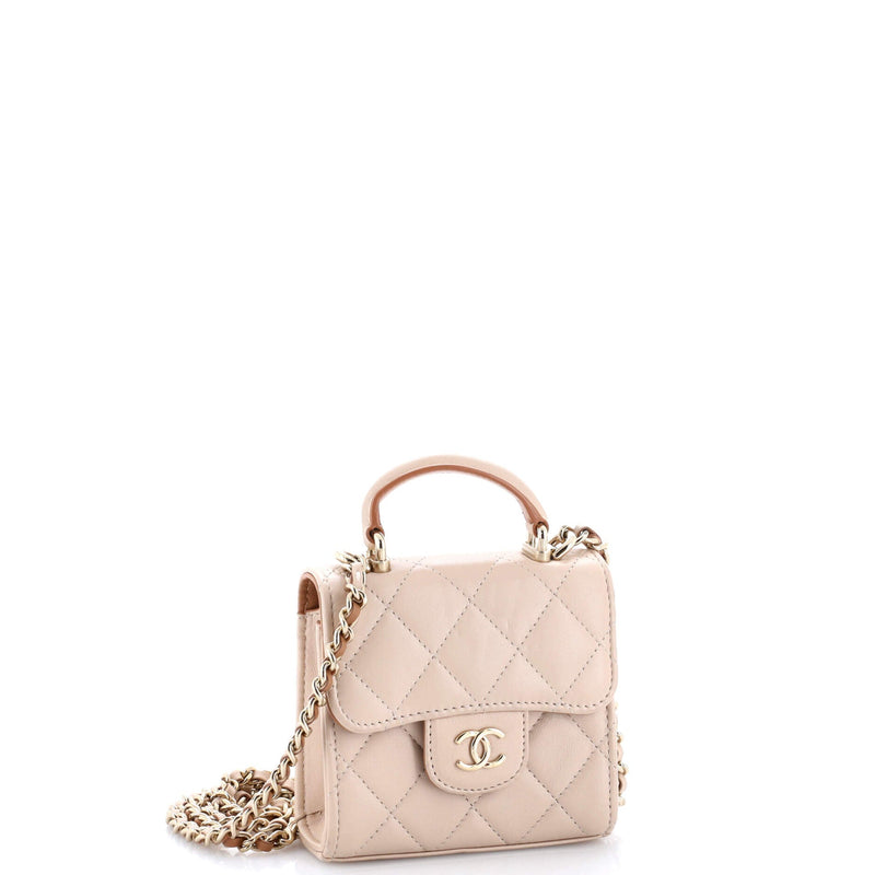 Square Classic Flap Top Handle Clutch