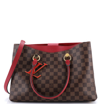 Lv Riverside Handbag Damier With Leather