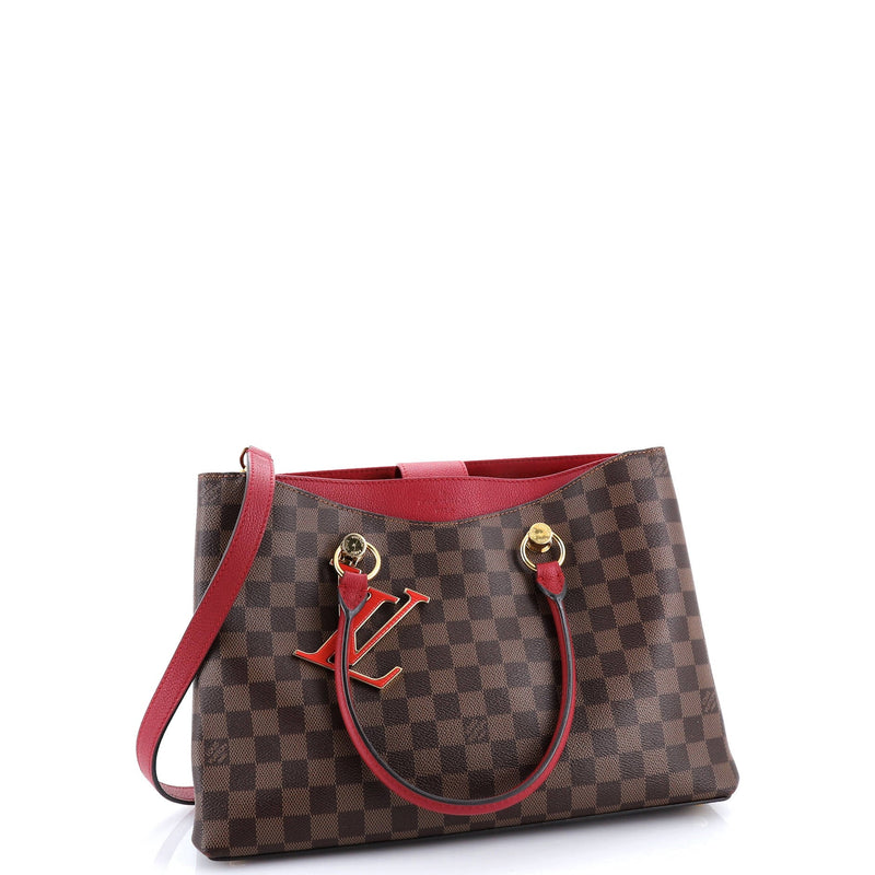 Lv Riverside Handbag Damier With Leather