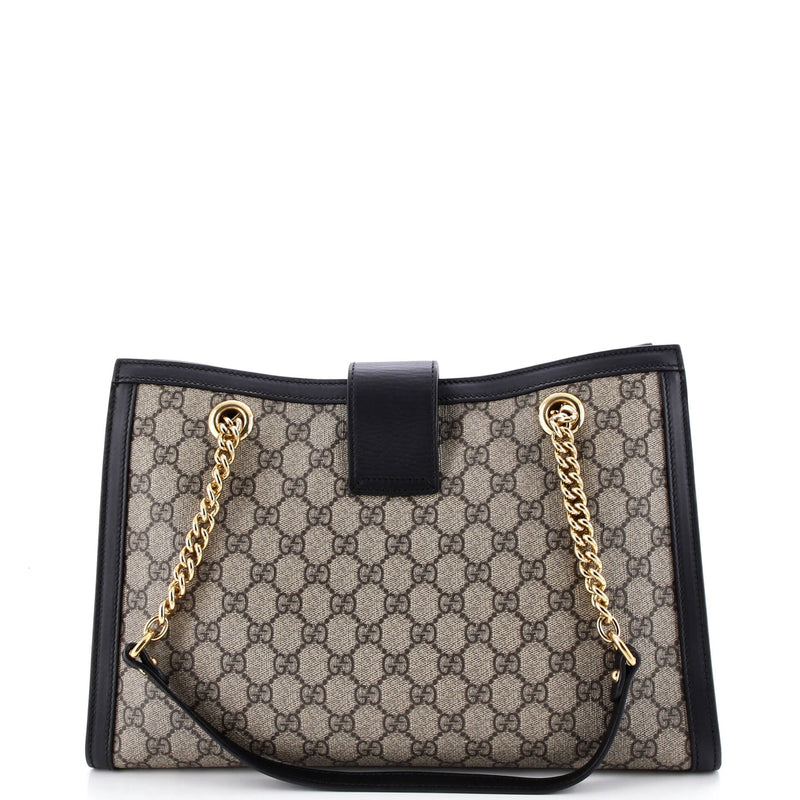 Padlock Chain Tote Gg Coated Canvas With