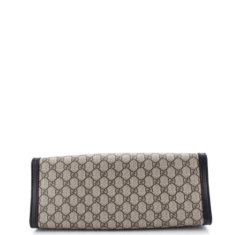 Padlock Chain Tote Gg Coated Canvas With