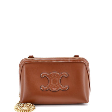 Cuir Triomphe Zip Around Chain Clutch