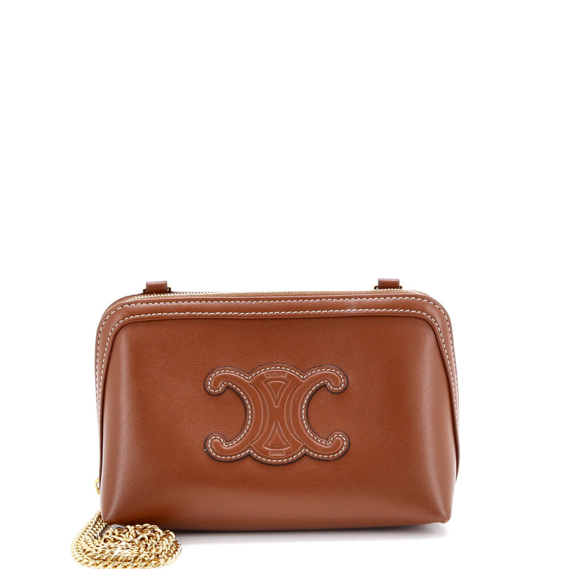 Cuir Triomphe Zip Around Chain Clutch