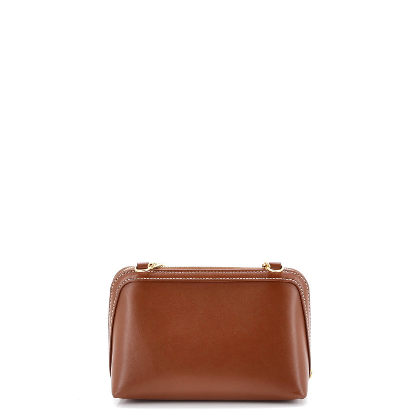 Cuir Triomphe Zip Around Chain Clutch