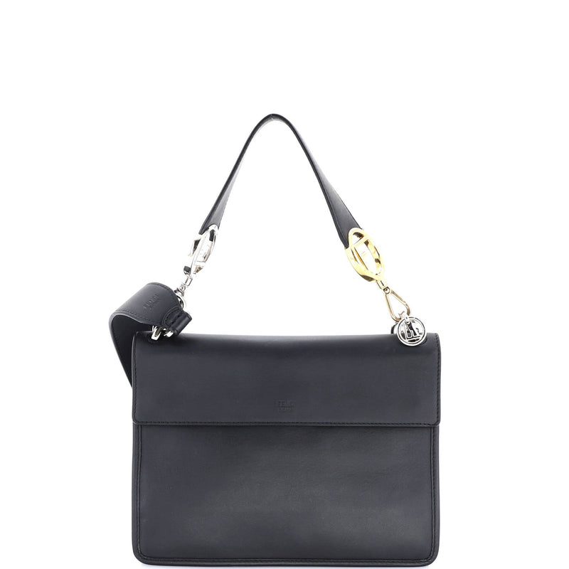 Kan I F Shoulder Bag Leather And Zucca