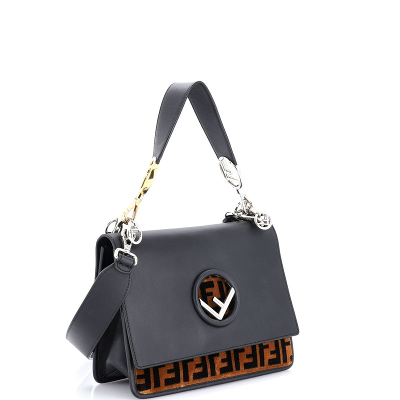 Kan I F Shoulder Bag Leather And Zucca