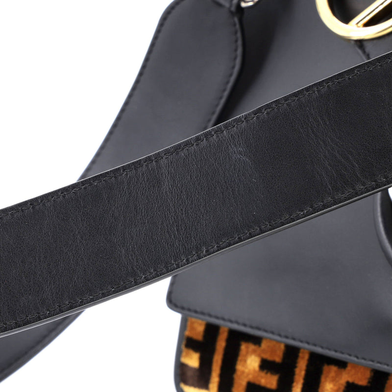 Kan I F Shoulder Bag Leather And Zucca