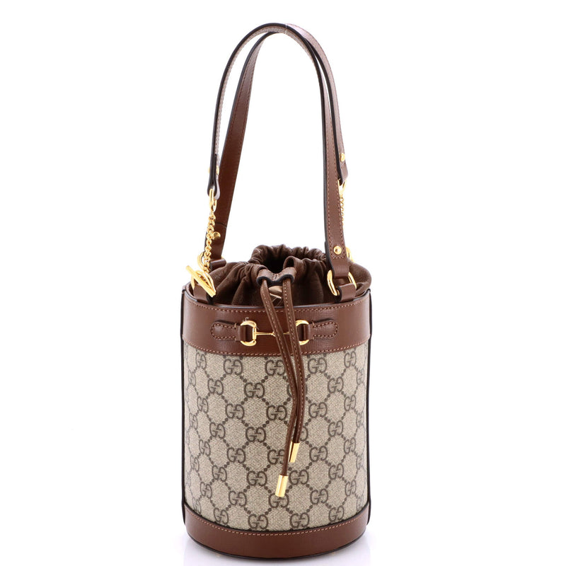 Horsebit Bucket Bag Gg Coated Canvas