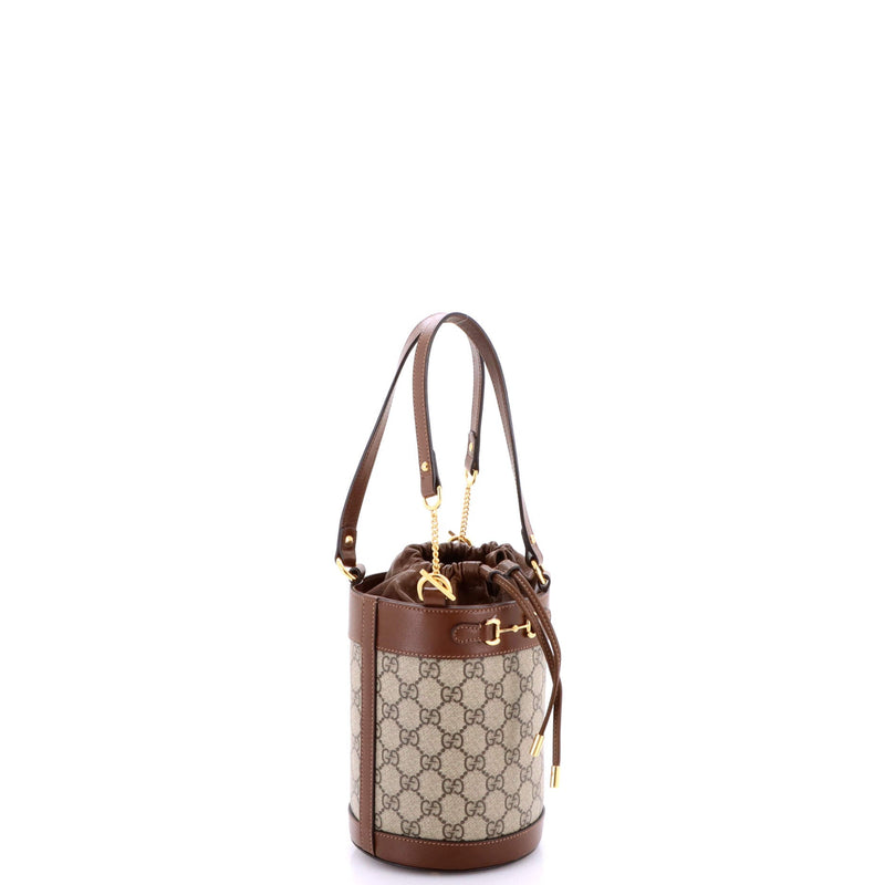 Horsebit Bucket Bag Gg Coated Canvas