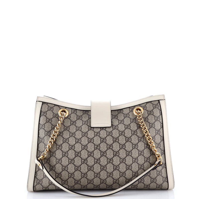 Padlock Chain Tote Gg Coated Canvas With