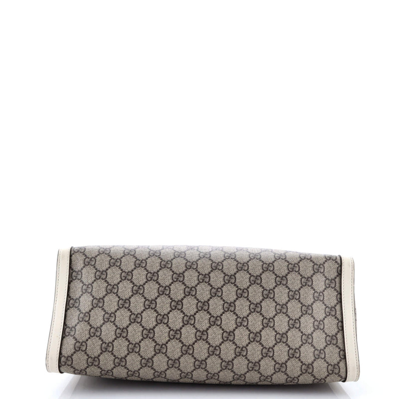 Padlock Chain Tote Gg Coated Canvas With