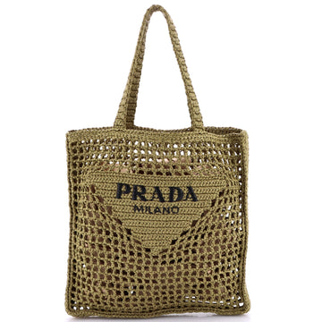 Triangle Logo Open Tote Raffia