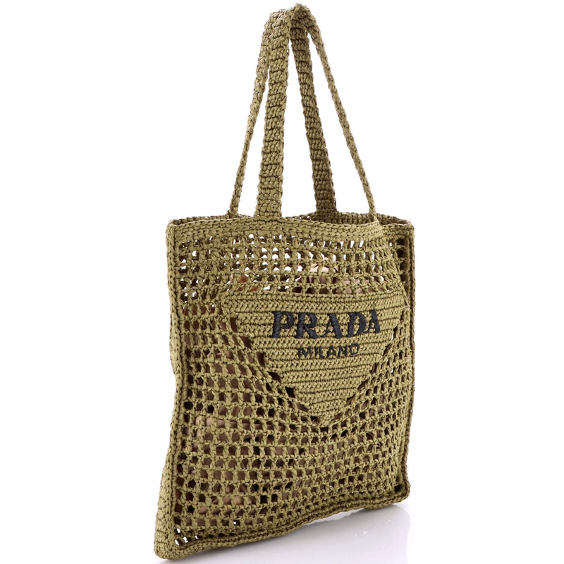 Triangle Logo Open Tote Raffia