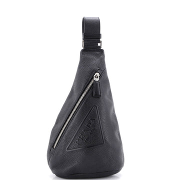 Triangle Logo Sling Bag Leather