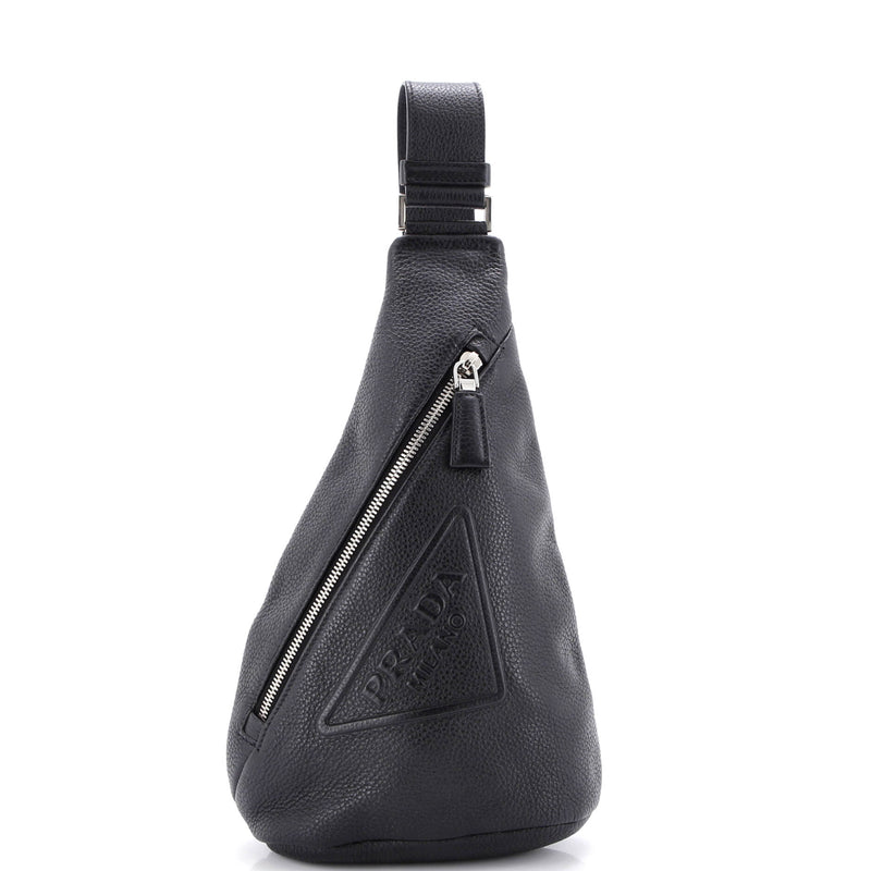 Triangle Logo Sling Bag Leather