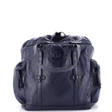 Tonal Gg Drawstring Tote Leather