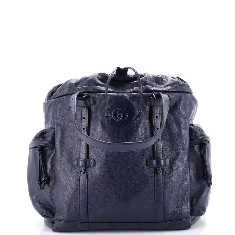 Tonal Gg Drawstring Tote Leather