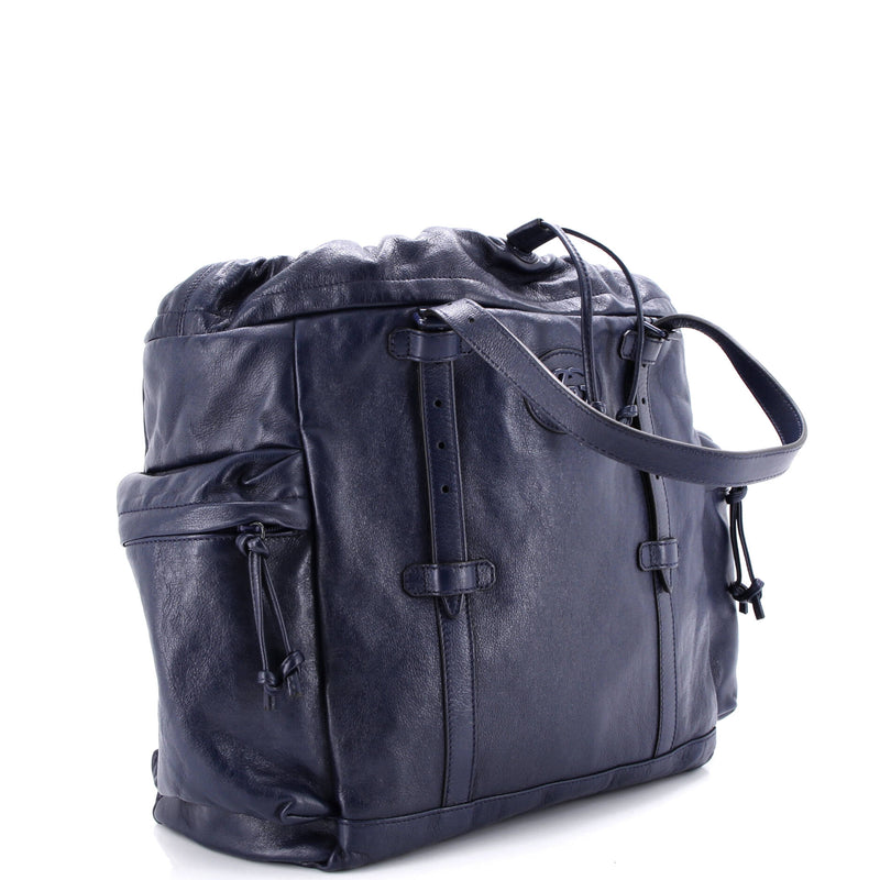 Tonal Gg Drawstring Tote Leather