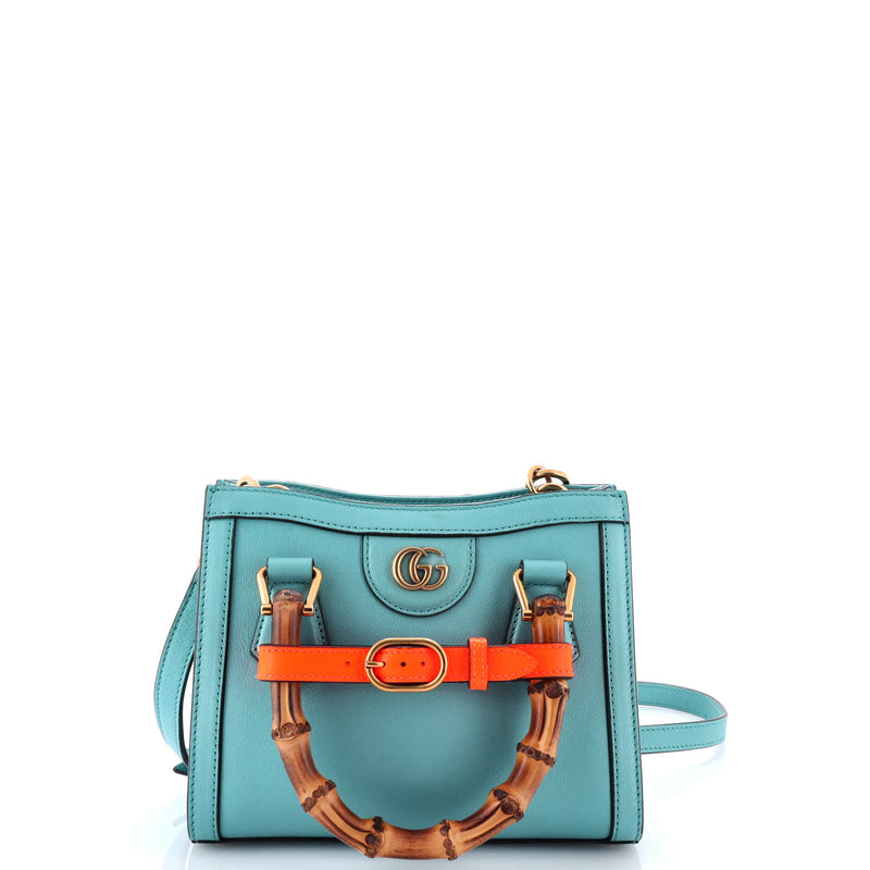 Diana Nm Bamboo Handle Tote Leather Mini