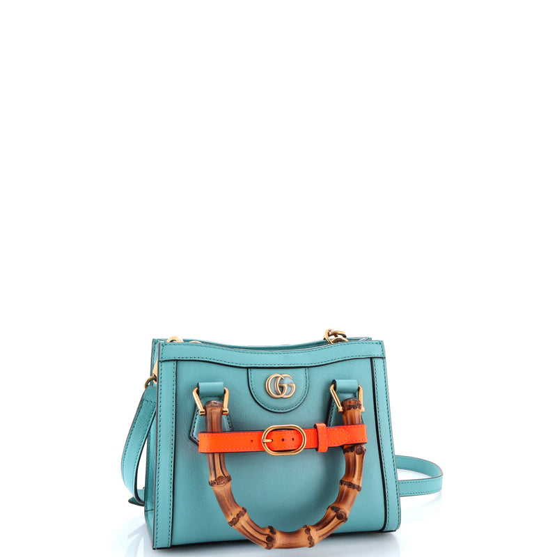 Diana Nm Bamboo Handle Tote Leather Mini