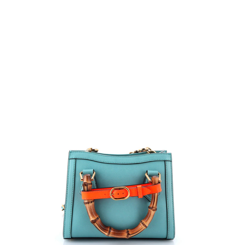 Diana Nm Bamboo Handle Tote Leather Mini