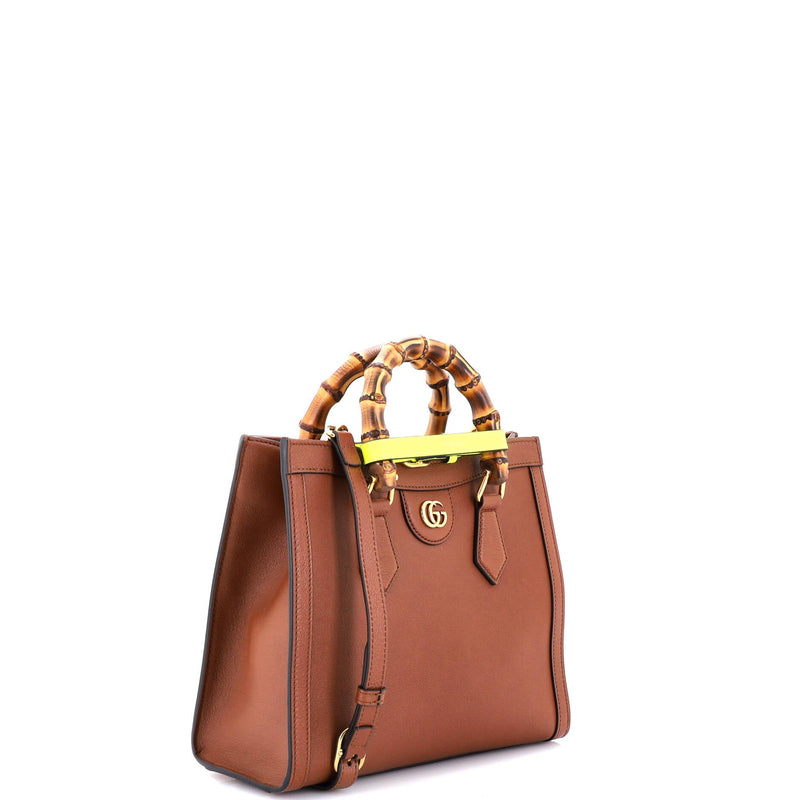 Diana Nm Bamboo Handle Tote Leather