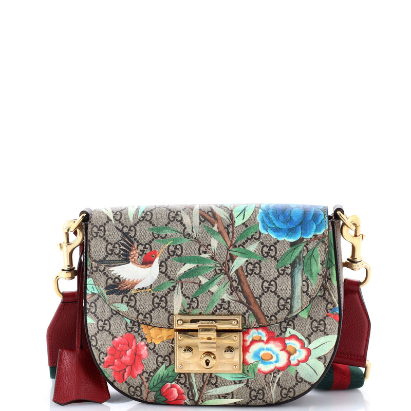 Padlock Saddle Shoulder Bag Tian Print