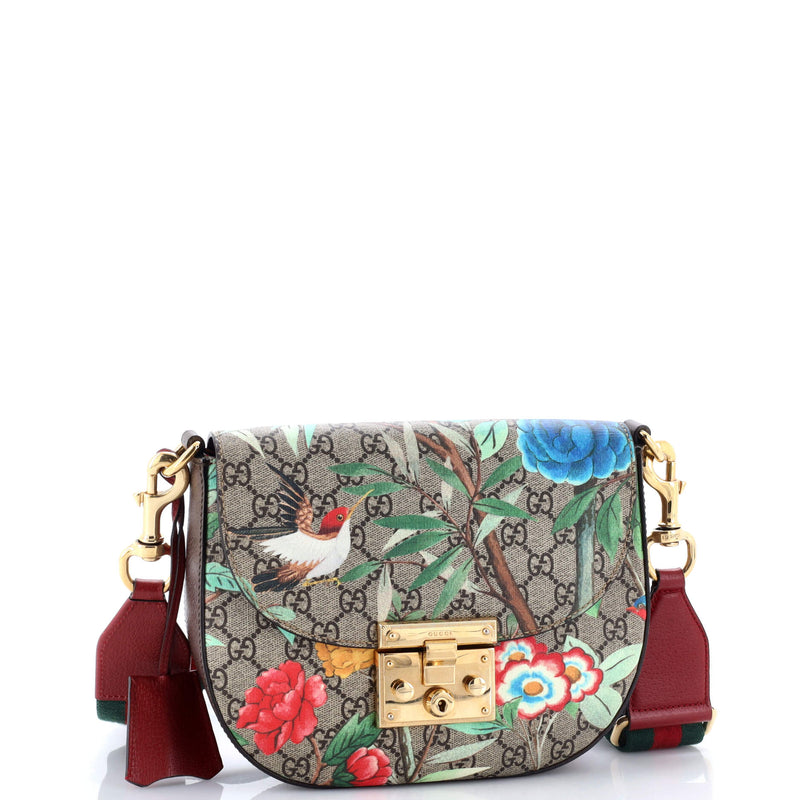 Padlock Saddle Shoulder Bag Tian Print
