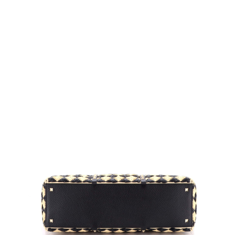 Rockstud Shopping Bag Check Embroidered