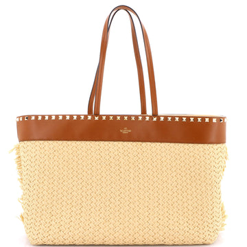 Rockstud Shopping Tote Raffia With