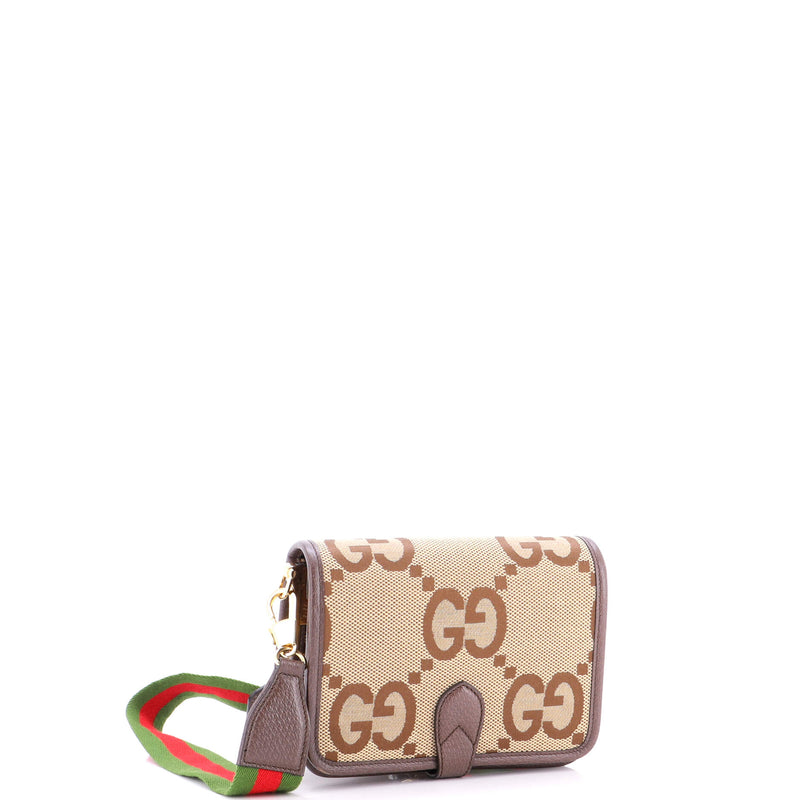 Buckle Messenger Bag Jumbo Gg Canvas